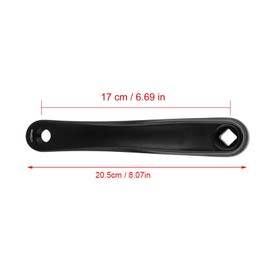 170mm Bike Aluminum Alloy Left Single Chain Crank Arm Replacement Accessory Arm, Accessories Universal Lightweight (Black Rhombic Hole)
