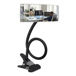 Nanningo Clip-On Security Mirror to See Behind You - 6.7" x 3" Convex Cubicle Mirror for Personal Safety, 360° Adjustable Rear View Monitor for Desk, Office, Warehouse & Workplace Security - 20in