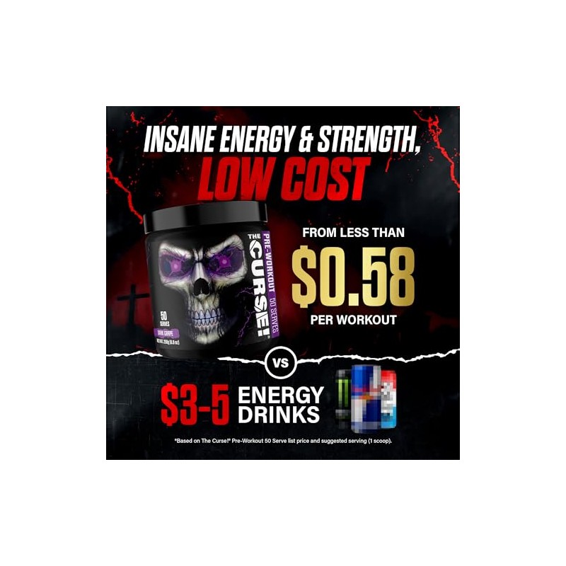 JNX SPORTS The Curse! Pre Workout Powder for Men &