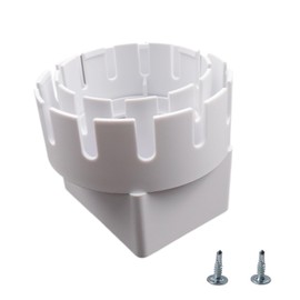 Pastlla Gutter Downspout Adapter to Drain Pipe, Downspout Extensions, Fits 3" x 4" Square Rain Gutter to Drain Pipe Adapter, 3" or 4" PVC Round Drain Pipe or Corrugated Landscape Pipe （White）