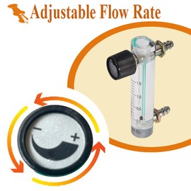 JIAWANSHUN Oxygen Air Flow Meter 0.1-1.5LPM Gas Flow Regulator Gas Flowmeter with Copper Connector