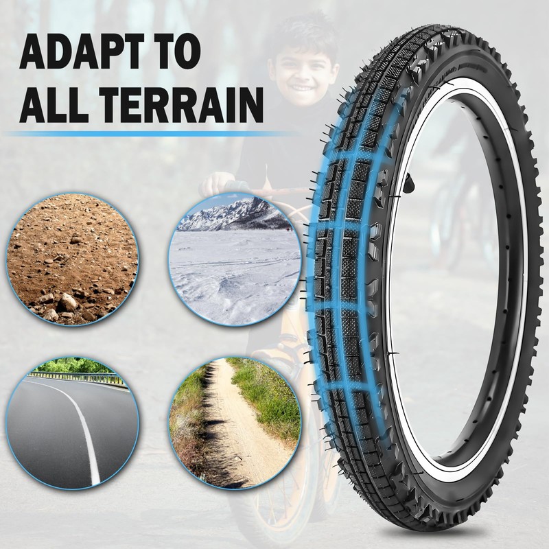 SIMEIQI Bike Tire 16x2.125 for Mountain BMX Replacement Bicycle Tyre