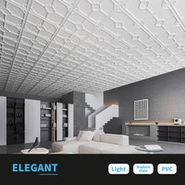 Art3d 12-Pack Lightweight Drop Ceiling Tiles for Suspended Grid, 2x2 ft Ceiling Panels in White, Cover 48 Sq.Ft