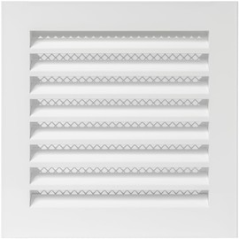 Vent Systems 8" x 8" Inch White Square Soffit Vent Cover - Air Vent Louver - Grill Cover - Built-in Screen - HVAC Vents for Outside Use, Home Office, Kitchen - Steel Grille