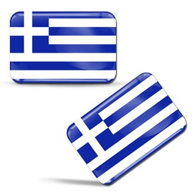 SkinoEu® 2 x 3D Sticker Greece Greek Flag F 108