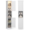 VASAGLE Tall Bathroom Cabinet with Lights, Slim Freestanding Bathroom Storage