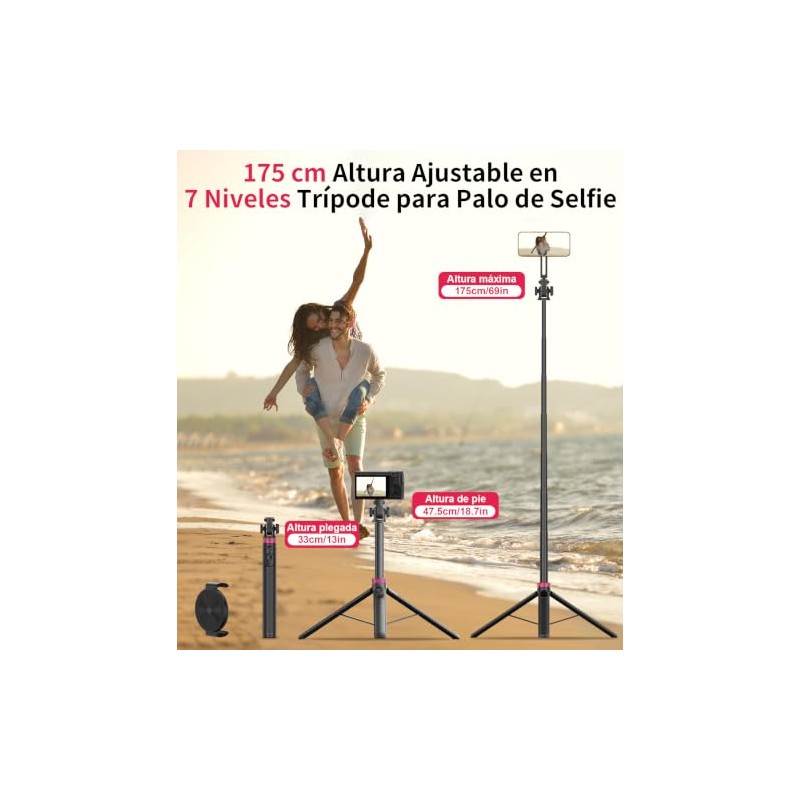 Gahenwo 175 cm Magnético Tripie para Celular Selfie Stick con