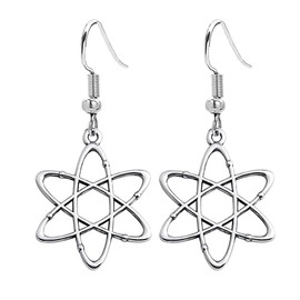 Atom Symbol Earrings for women Atomic Science Teacher Gift Chemistry Teacher Physics Teacher Scientist Chemist Physicist Gift Atom Symbol Jewelry (silver)