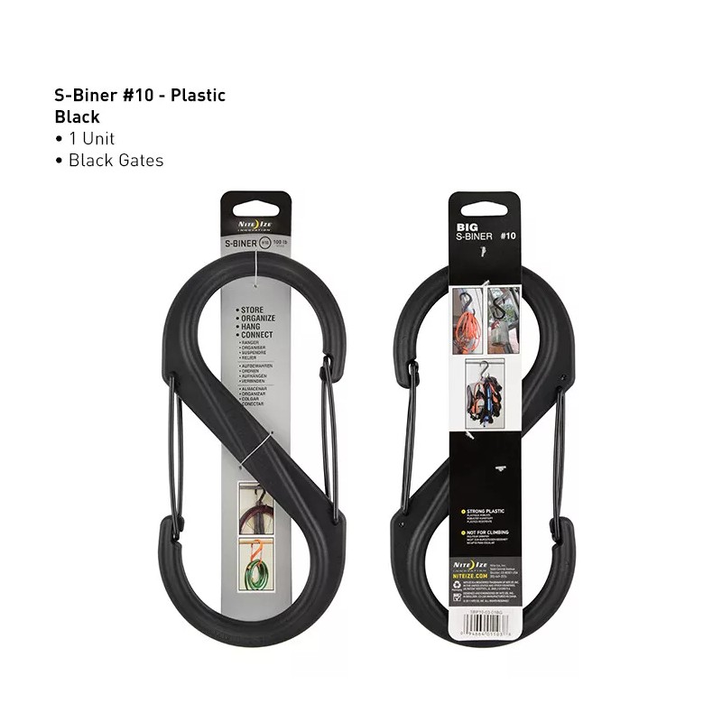 NIte Ize Plastic S-Biner Size #10, Black