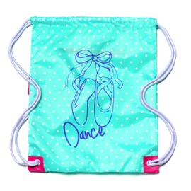 NOVELPAK Girls Drawstring Dance Bag,Gym Sport Drawstring Bag,Dance Ballet Shoe Bag (Ice Green- Purple)