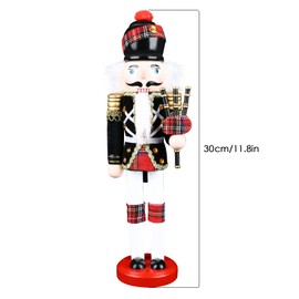 Nutcracker Christmas Decoration, 30 cm / 11.8 Inch Nutcracker Soldier Wooden Nutcracker King Soldier Figure Decor Doll Ornament for Home Fireplace Christmas Tree Party Decoration (Suona)