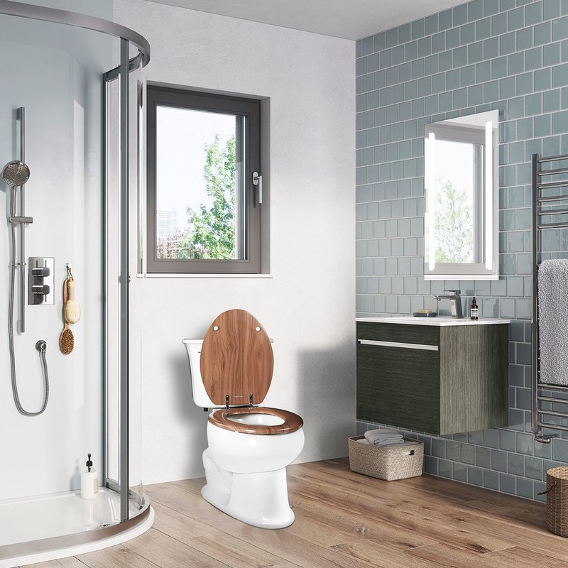 Round Toilet Seat Molded Wood Toilet Seat with Quietly Close