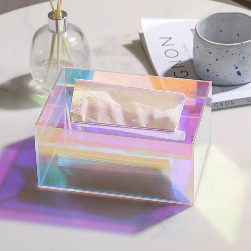 Stylish Tissue Box Cover, Acrylic Tissue Colourful Box Holder, Rectangular
