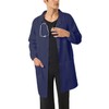 Wellhin Men's Navy Blue Lab Coats Snap Closure 4 Pockets
