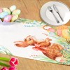 Sprinlot Easter Table Runner, Rabbit Table Runner, Easter Linen Tablecloth,