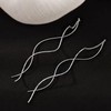 Sterling Silver Double Linear Curved Tassel Earrings Threader Drop Dangle