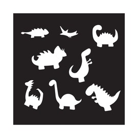 Cute Cartoon Dinosaurs Silhouette Kids Room Decal Wall Art Sticker Designs Vinyl Stickers for Home House Walls Rooms Windows Bedroom Decoration Size (28x28 inch)
