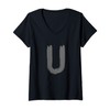 Womens Creative Bold Dark Grey Letter U - Alphabet -