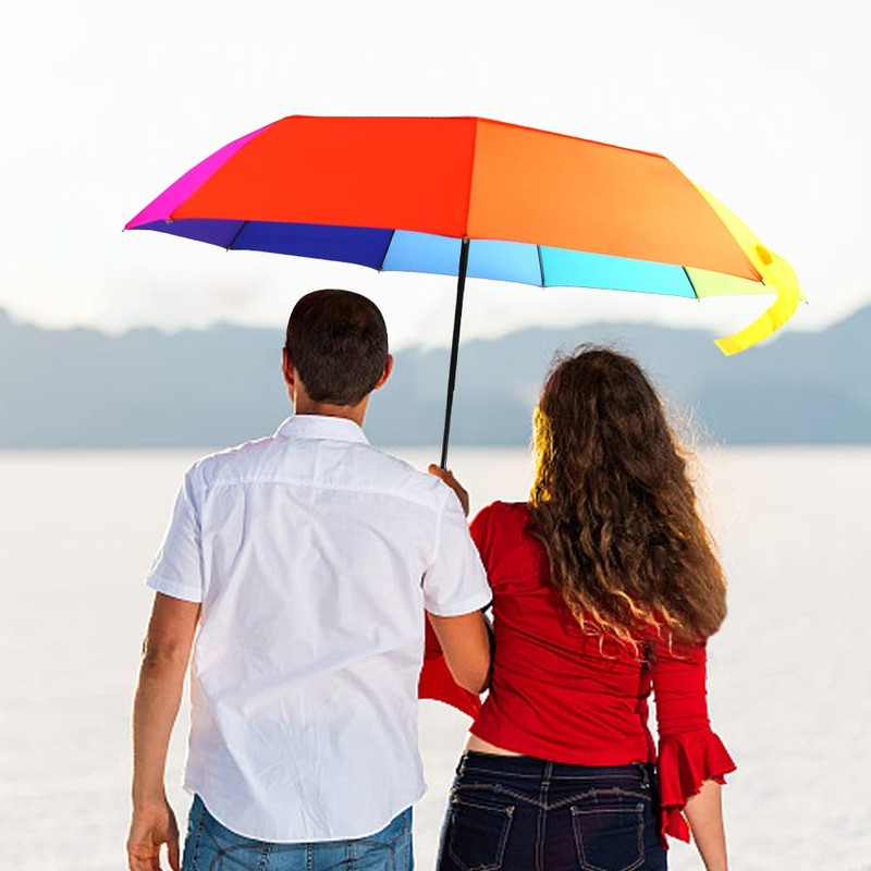 LEAGERA Rainbow Umbrella for Adults - 2 Pack, Smal Travel