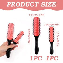 Hair Brush for Women Men, Wet Curly Hair Brush, 2Pieces Hair Brush Pink Long Curly Wet Dry Thick Hair Brushing Hair Straightening Brush for Curly Straight Wet Hair