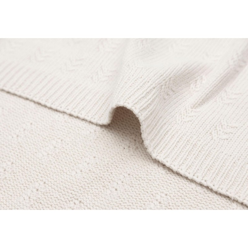 Jollein 516-511-67047 Babydecke Strick Grain Knit Oatmeal beige (75x100 cm)