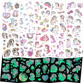 Stick-on Tatoos, Children’s Unicorn Tattoo, Children’s Glitter, Stick-on Tatoos Girls Glow Tattoos, Stick-on Tattoos Children’s Girls for Games Children's Birthday Favours