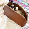 LONDO Genuine Leather Makeup Bag Cosmetic Pouch Travel Organizer Toiletry