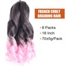 French Curly Braiding Hair 18 Inch 8 Packs Curly Braiding