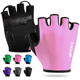 FITFIV Cycling Gloves Bike Gloves for Men/Women, Half Finger Biking Gloves, Bicycle Gloves Exercise Workout Gloves Suitable for Outdoor Sports, Gym, Weight Lifting, Motorcycle, Rowing