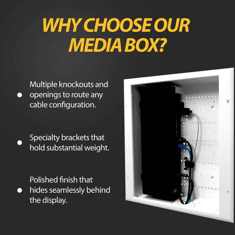 DataComm Electronics 45-8017-1 Multi-Functional Recessed Media Box For Seamless Home
