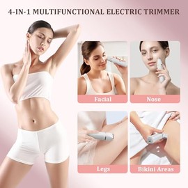 Recortadora de bikini eléctrica 4 en 1 para mujer, maquinillas de afeitar eléctricas sin dolor para cabello facial, cuerpo, axila/púbico, IPX7, imperm