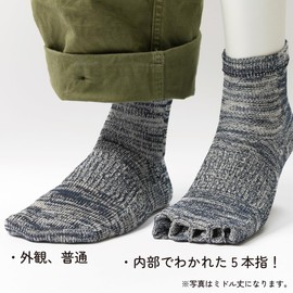SUGATA LABO Breathe Washi Socks, Short Length, Mixed Navy, M Size (9.8 - 11.0 inches (25 - 28 cm)