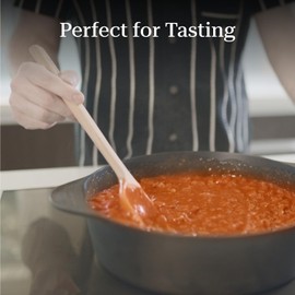 COOKLIFE Beech Wooden Spoons for Cooking - Large Smooth Finish Natural Beech Cooking Spoons - Durable Wooden Cooking Utensil