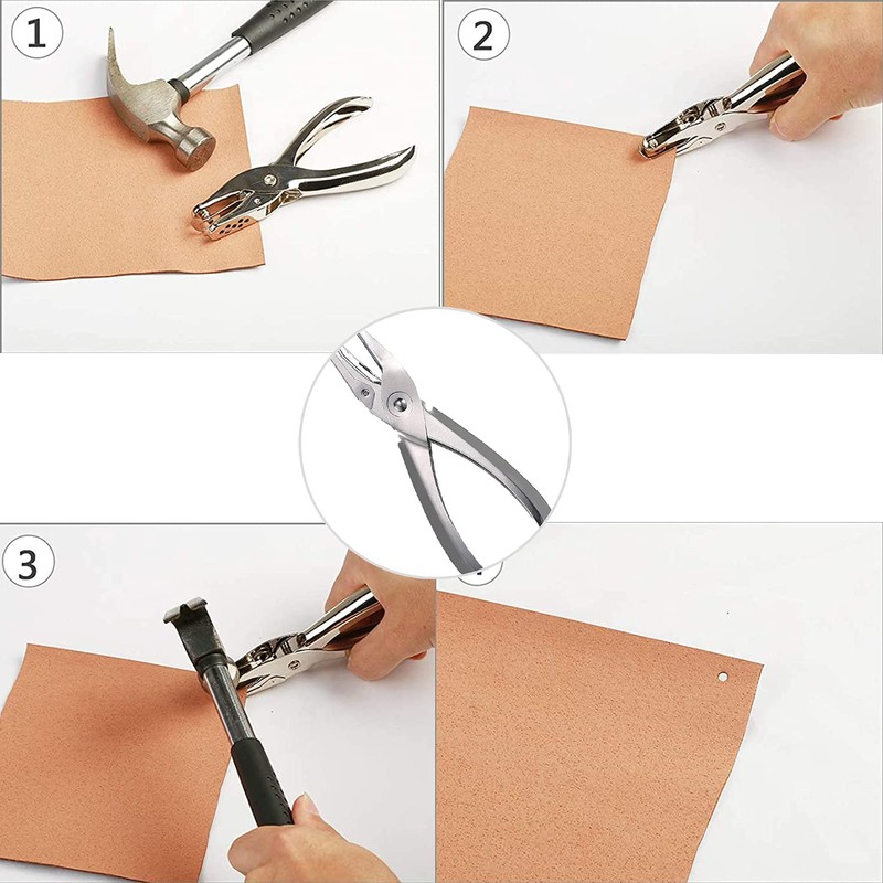 Guidre 270 Set Leather Rivets Double Cap with Riveting Pliers
