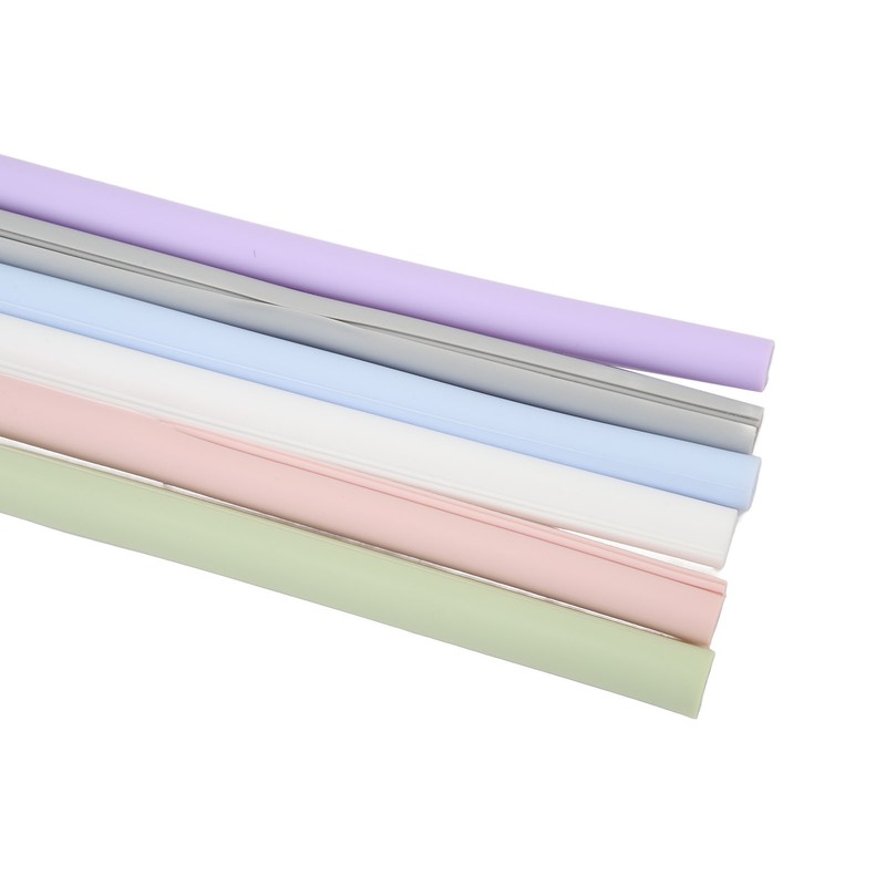 6PCS Openable Straws Silicone 9.8in Snap Washable Reusable Easy to