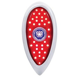 UNITED PACIFIC FTL383908 Tail Light, 33 LED, Flush Mount, with Chrome Bezel & Housing, Red Lens, with Blue Dot, for 1938-1939 Ford Car