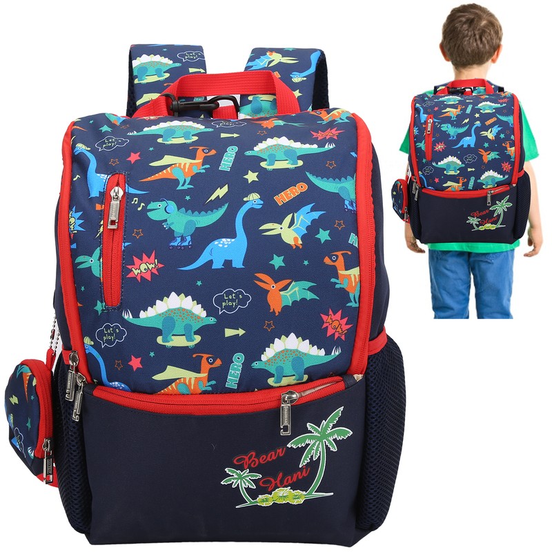 Children Cartoon Dinosaur Pattern Backpack Kid Cute Travel Portable Schoolbag
