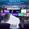 AOSO Mini Proyector Portátil,【Android12】 Soporte 1080P Full HD Proyectors 200ANSI,