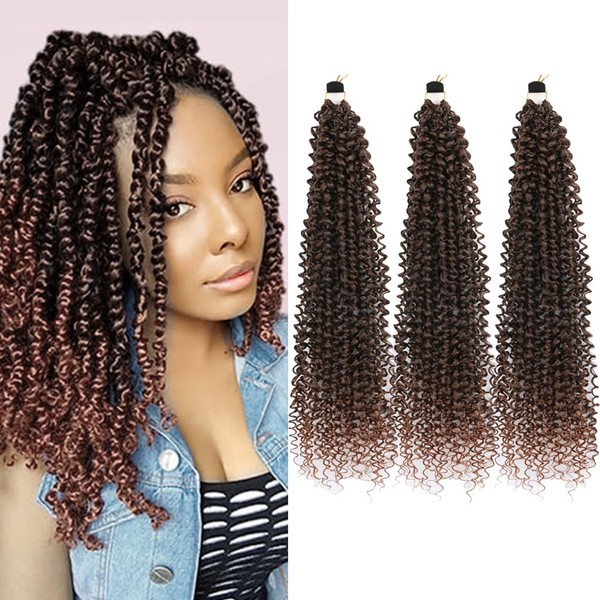 Passion Twist Hair Extensions Black to Brown Curly Crochet Hair
