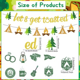 Refavor Camp Bachelorette Party Decorations - 10PCS Let’s Get Toasted Banners Camping Bachelorette Hanging Swirls Decorations Camping Bachelorette Party Decor Supplies Camp Themed Bachelorette Party