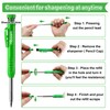 Hiboom 3 Pack Carpenter Pencils Set with 24 Refills, 2.8
