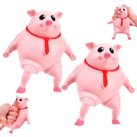 Anti Stress Schwein Rosa 2 Stück 9 X 9cm Splash Piggy Streich Squishy Pig Stressbälle Süßes Rosa Schweinchen Kreatives Dekompressions Piggy Fidget Toys Für Kinder Erwachsener
