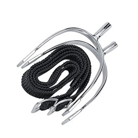 Korsteel Pow Never Rust Spurs with Straps, Mens 3/4" Neck