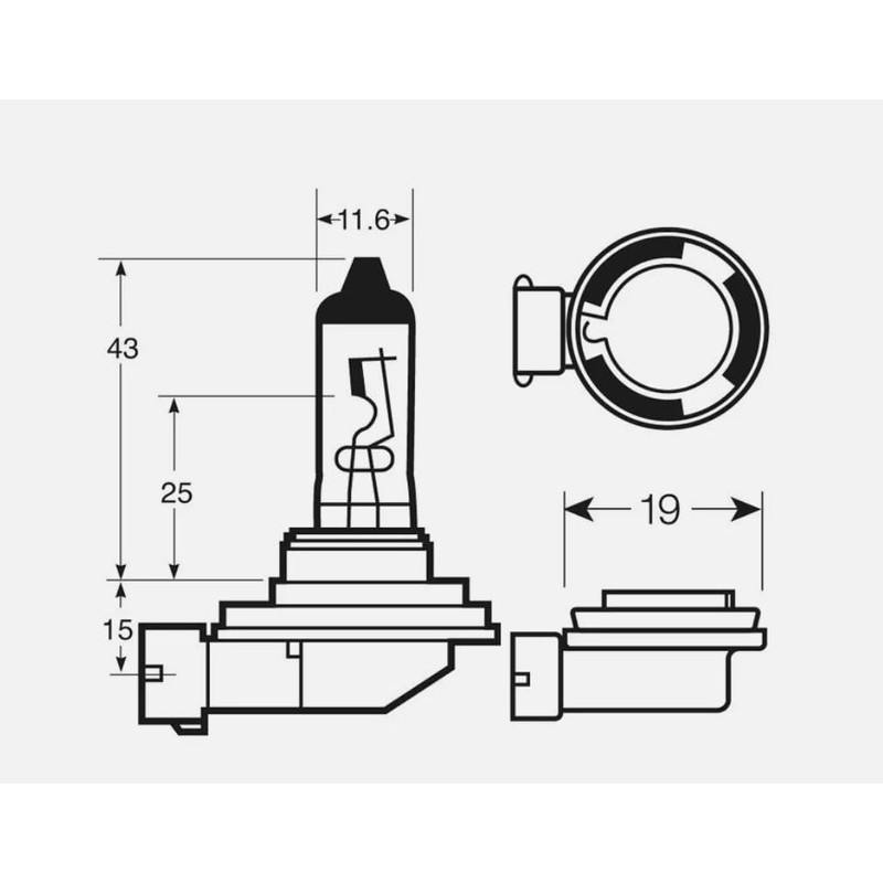 MSA 2 x H16 716 12V 19W PGJ19-3 Pair Headlight