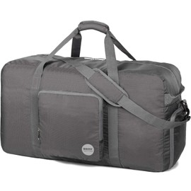 28" Foldable Duffle Bag 80L for Travel Gym Sports Lightweight Luggage Duffel By WANDF (28 inches (80 Liter), Grey 28'')