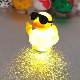 AKLOPE Light Up Duck Plugs, 7 Colors Car LED Lights, Duck Holder, 3 Pcs Rubber Ducks, Car Dashboard Decorations, Black Plastic Duck Plug Holders (6 Pcs)