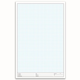 NextDayLabels - 11x17 Graph Paper Pad, for Blueprint Drawings, Drafting, Engineering and Planning, with Header for documentation. Quadrille Grid Paper Pads with Blue Lines, high Brightness, 50 Sheets per pad (1 Pad)