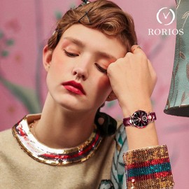 RORIOS Women's Watches Ladies Quartz Watch with Leather Strap Fashion Waterproof Wrist Watch Diamond Watches for Women