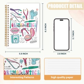 AQYIP Orthodontist Assistant Spiral Notebook, Orthodontic Dentist Gifts Journaling Notebooks, Dental Orthopedist Nurse Journal, Tooth Alignment Doctor Notebooks for Note Taking, 5.5x8.3 Inch