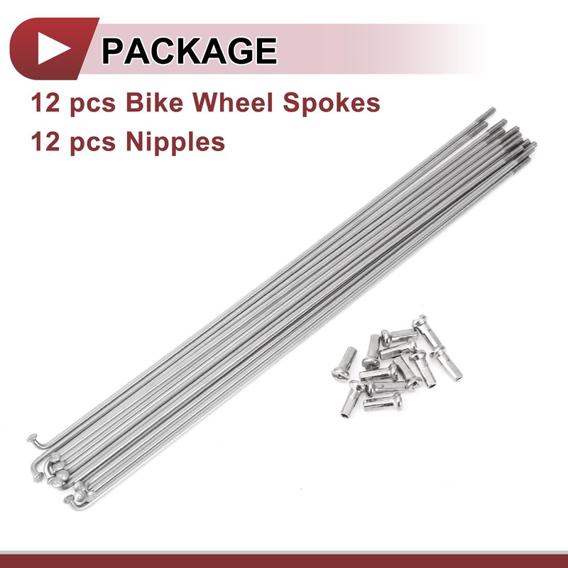 HEROFFIX 12 Set 14G Bicycle Spokes 199mm Bike Wheel Spokes